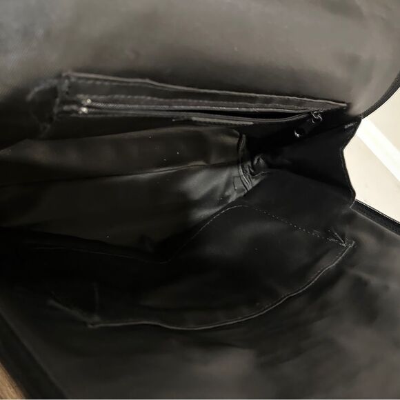 Solano Paris Black Leather Shoulder Bag with silver metal accents. - Picture 8 of 9